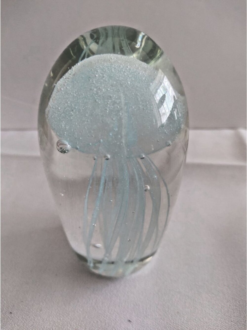 Hand Blown Art Glass Jellyfish Paperweight 5" - 2 lbs